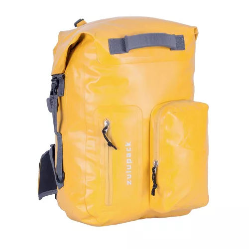 Žlutý vodotěsný batoh na vícedenní túry a vodní sporty – Zulupack® Nomad 35L IP67